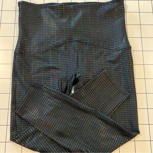 Spanx 7/8 Leggings Size XL Metallic Mist Black NWOT